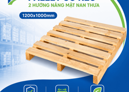 Pallet gỗ keo 2 hướng nâng mặt nan thưa (1100x1100mm)